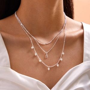Silver 3 Layered Necklace.